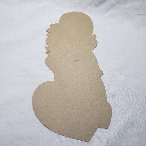 Two Vintage Red and Pink Cherub Hearts Die-Cut Illustrations Valentine's Day - Picture 4 of 5